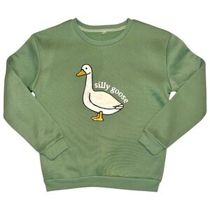 Green Graphic Sweatshirt Casual Comfort